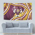 Sea Eagles Rugby Mascot Tapestry Fierce Athlete Graphic in Sports Style
