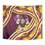 Sea Eagles Rugby Mascot Tapestry Fierce Athlete Graphic in Sports Style