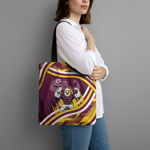 Sea Eagles Rugby Mascot Tote Bag Fierce Athlete Graphic in Sports Style