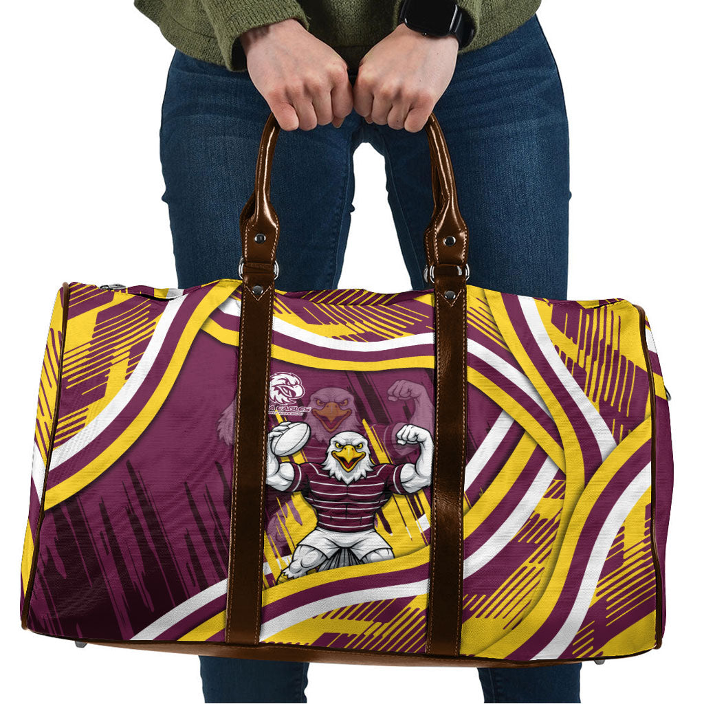Sea Eagles Rugby Mascot Travel Bag Fierce Athlete Graphic in Sports Style