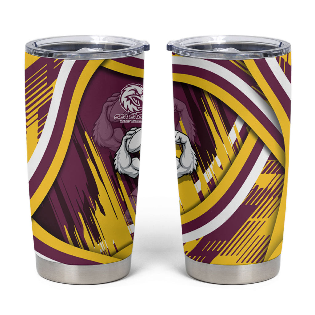 Sea Eagles Rugby Mascot Tumbler Cup Fierce Athlete Graphic in Sports Style