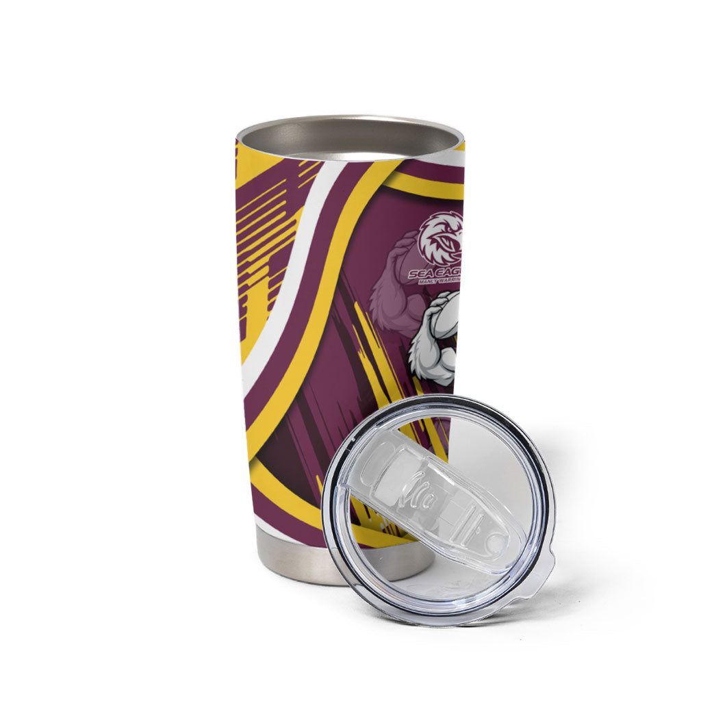 Sea Eagles Rugby Mascot Tumbler Cup Fierce Athlete Graphic in Sports Style