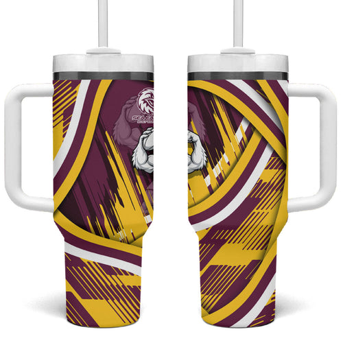 Sea Eagles Rugby Mascot Tumbler With Handle Fierce Athlete Graphic in Sports Style