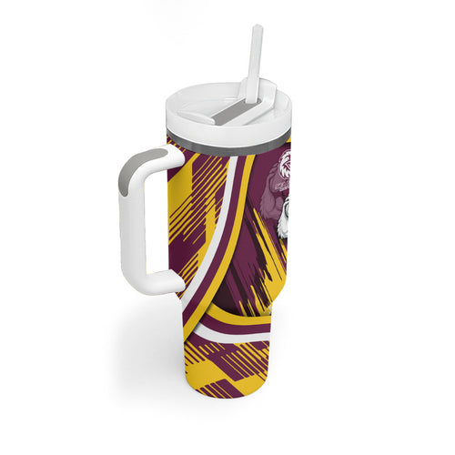 Sea Eagles Rugby Mascot Tumbler With Handle Fierce Athlete Graphic in Sports Style