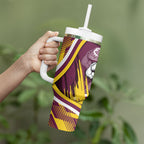 Sea Eagles Rugby Mascot Tumbler With Handle Fierce Athlete Graphic in Sports Style