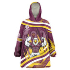 Sea Eagles Rugby Mascot Wearable Blanket Hoodie Fierce Athlete Graphic in Sports Style