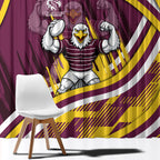 Sea Eagles Rugby Mascot Window Curtain Fierce Athlete Graphic in Sports Style