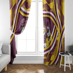 Sea Eagles Rugby Mascot Window Curtain Fierce Athlete Graphic in Sports Style