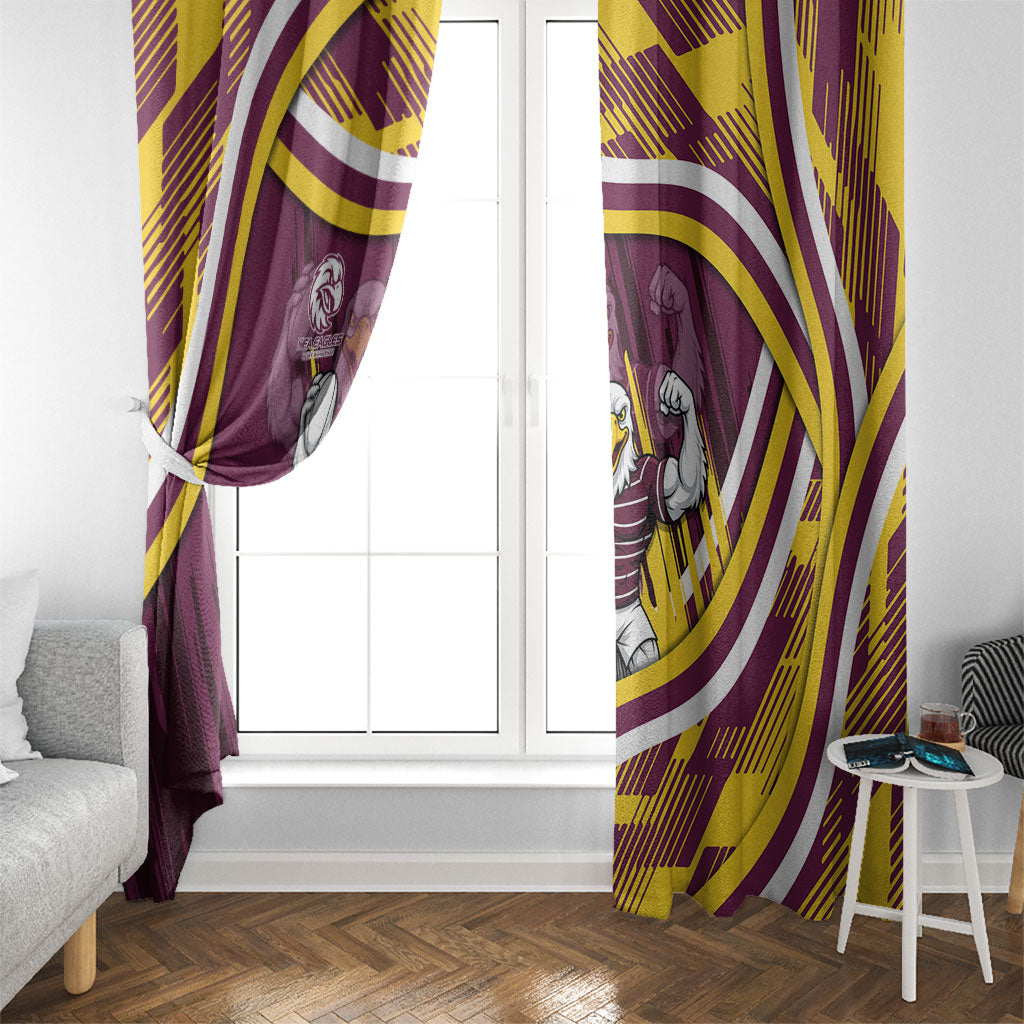 Sea Eagles Rugby Mascot Window Curtain Fierce Athlete Graphic in Sports Style