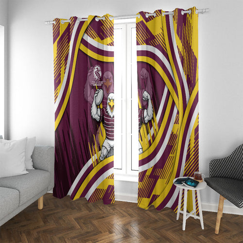 Sea Eagles Rugby Mascot Window Curtain Fierce Athlete Graphic in Sports Style