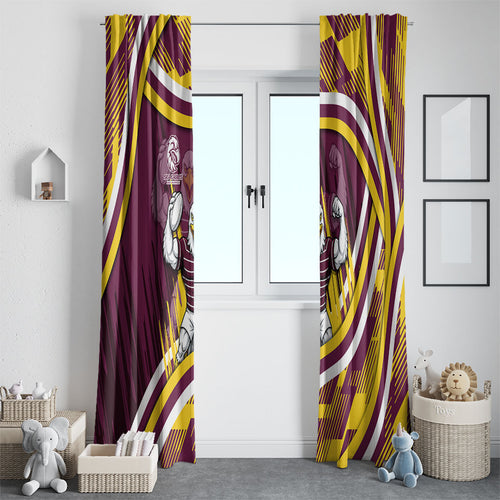 Sea Eagles Rugby Mascot Window Curtain Fierce Athlete Graphic in Sports Style