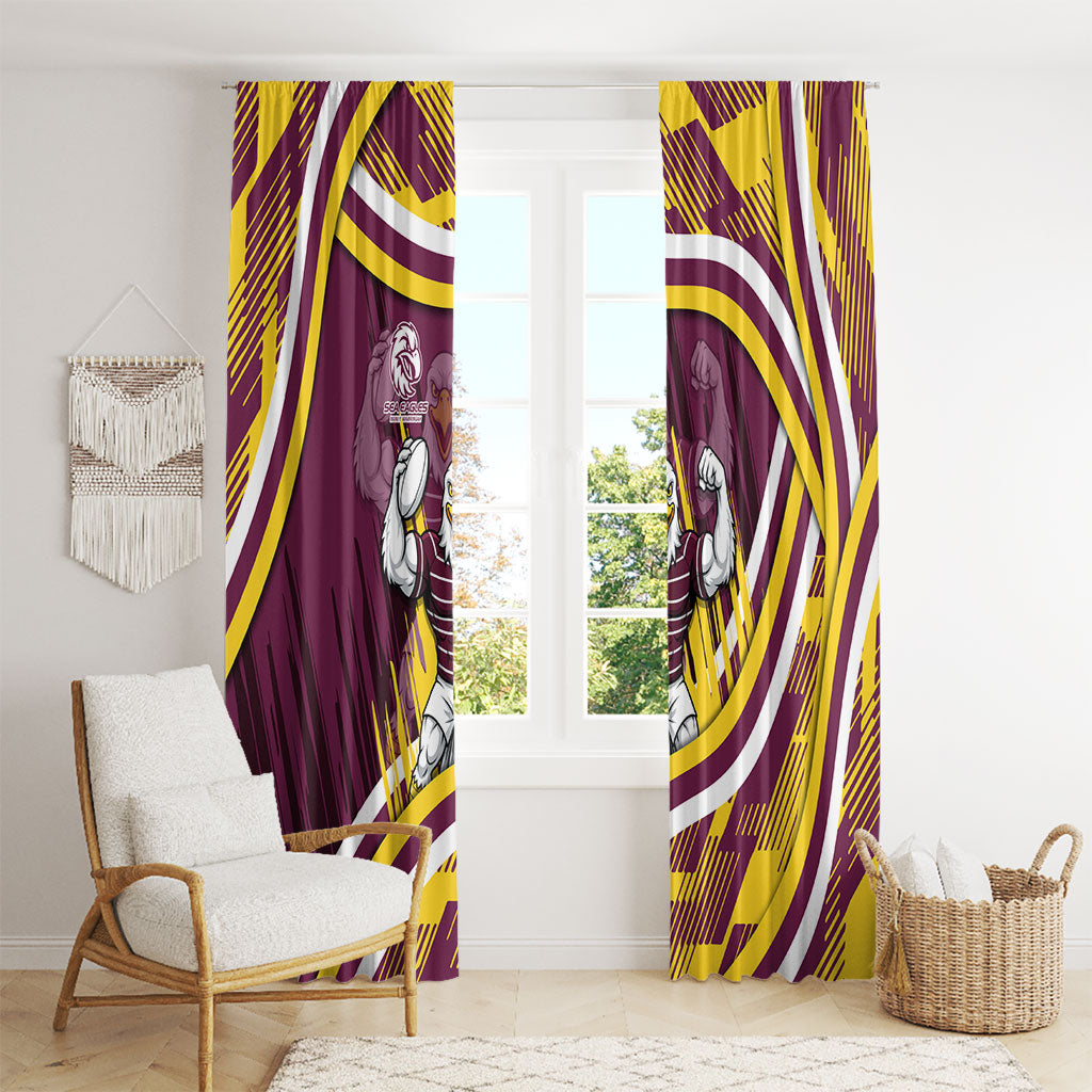 Sea Eagles Rugby Mascot Window Curtain Fierce Athlete Graphic in Sports Style