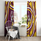 Sea Eagles Rugby Mascot Window Curtain Fierce Athlete Graphic in Sports Style
