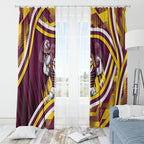 Sea Eagles Rugby Mascot Window Curtain Fierce Athlete Graphic in Sports Style