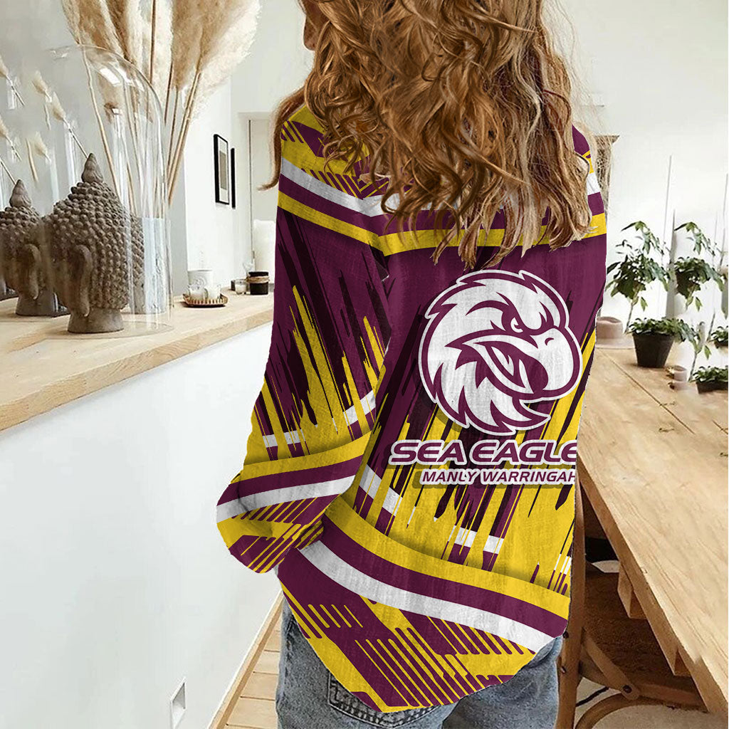Sea Eagles Rugby Mascot Women Casual Shirt Fierce Athlete Graphic in Sports Style