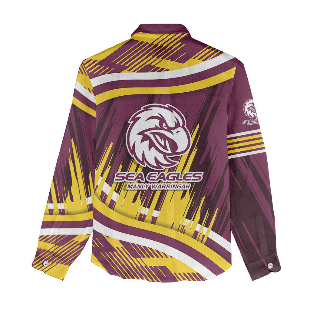 Sea Eagles Rugby Mascot Women Casual Shirt Fierce Athlete Graphic in Sports Style