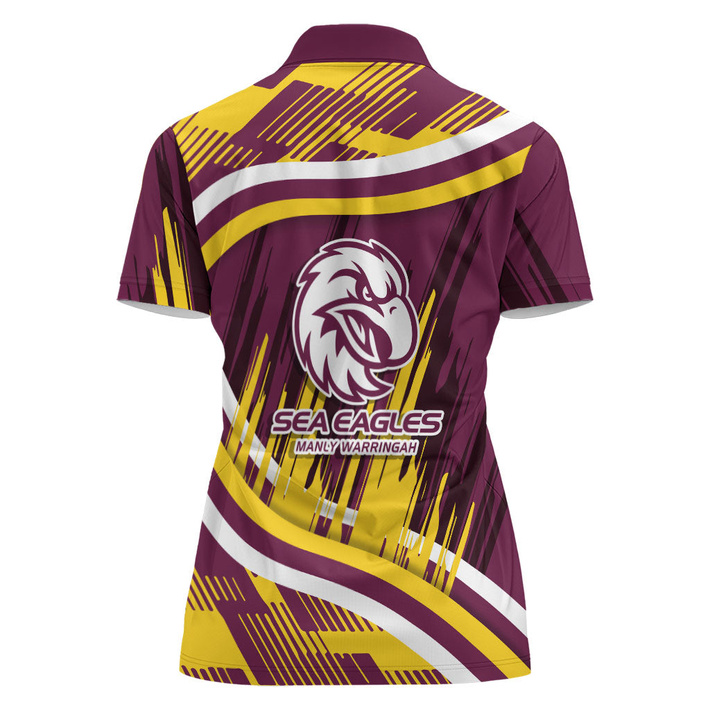 Sea Eagles Rugby Mascot Women Polo Shirt Fierce Athlete Graphic in Sports Style