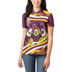 Sea Eagles Rugby Mascot Women Polo Shirt Fierce Athlete Graphic in Sports Style