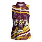 Sea Eagles Rugby Mascot Women Sleeveless Polo Shirt Fierce Athlete Graphic in Sports Style