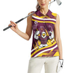Sea Eagles Rugby Mascot Women Sleeveless Polo Shirt Fierce Athlete Graphic in Sports Style