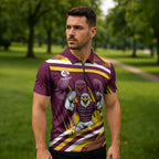 Sea Eagles Rugby Mascot Zipper Polo Shirt Fierce Athlete Graphic in Sports Style