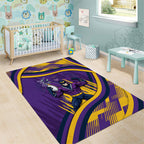 Melbourne Storm Rugby Mascot Area Rug Fierce Athlete Graphic in Sports Style