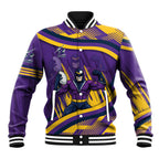 Melbourne Storm Rugby Mascot Baseball Jacket Fierce Athlete Graphic in Sports Style