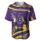 Melbourne Storm Rugby Mascot Baseball Jersey Fierce Athlete Graphic in Sports Style