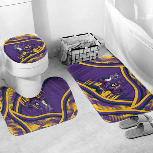 Melbourne Storm Rugby Mascot Bathroom Set Fierce Athlete Graphic in Sports Style