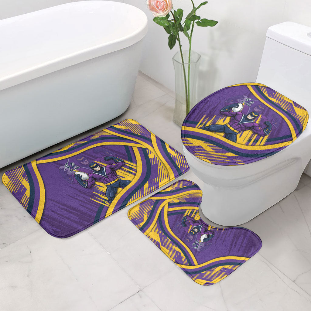 Melbourne Storm Rugby Mascot Bathroom Set Fierce Athlete Graphic in Sports Style