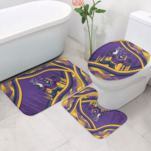 Melbourne Storm Rugby Mascot Bathroom Set Fierce Athlete Graphic in Sports Style