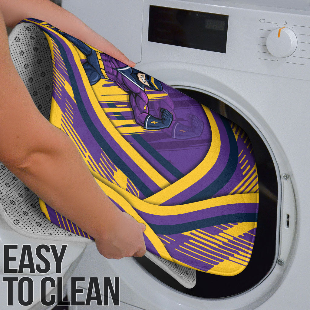 Melbourne Storm Rugby Mascot Bathroom Set Fierce Athlete Graphic in Sports Style