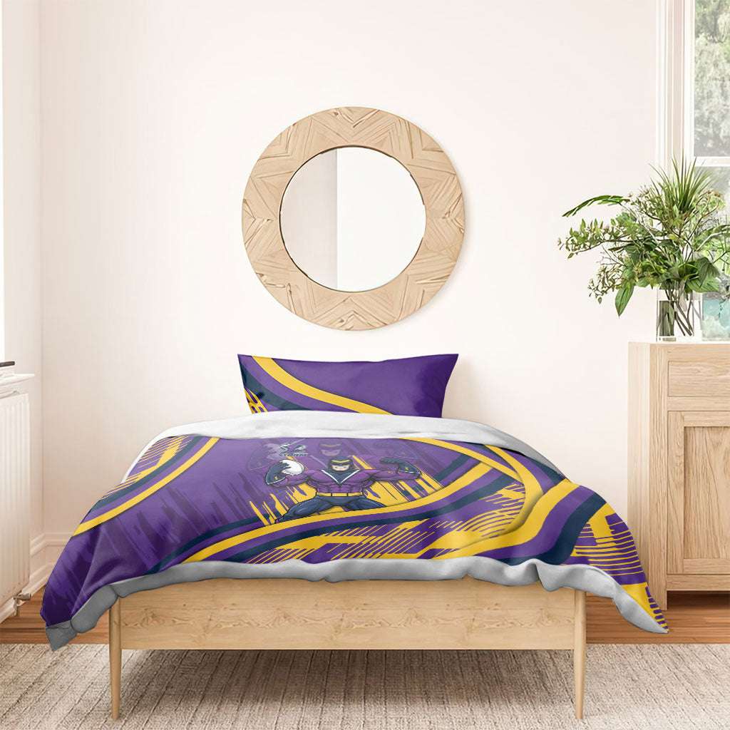 Melbourne Storm Rugby Mascot Bedding Set Fierce Athlete Graphic in Sports Style