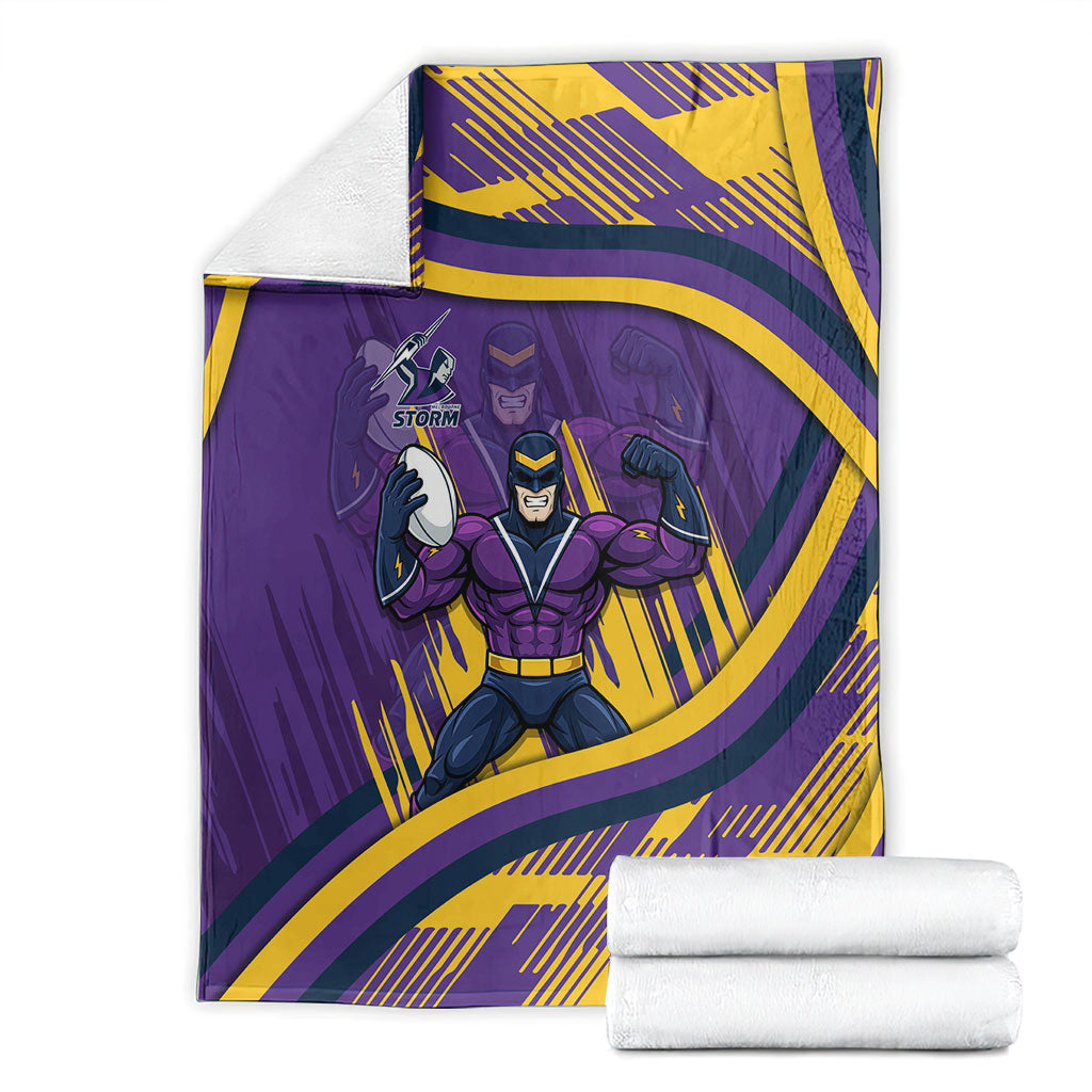 Melbourne Storm Rugby Mascot Blanket Fierce Athlete Graphic in Sports Style