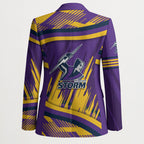 Melbourne Storm Rugby Mascot Blazer Fierce Athlete Graphic in Sports Style
