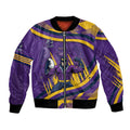 Melbourne Storm Rugby Mascot Bomber Jacket Fierce Athlete Graphic in Sports Style