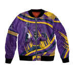 Melbourne Storm Rugby Mascot Bomber Jacket Fierce Athlete Graphic in Sports Style