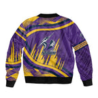 Melbourne Storm Rugby Mascot Bomber Jacket Fierce Athlete Graphic in Sports Style