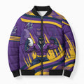 Melbourne Storm Rugby Mascot Bomber Puffer Jacket Fierce Athlete Graphic in Sports Style
