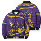 Melbourne Storm Rugby Mascot Bomber Puffer Jacket Fierce Athlete Graphic in Sports Style