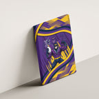 Melbourne Storm Rugby Mascot Canvas Wall Art Fierce Athlete Graphic in Sports Style