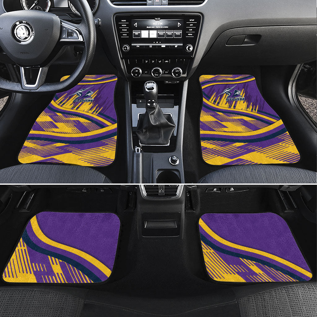 Melbourne Storm Rugby Mascot Car Mats Fierce Athlete Graphic in Sports Style
