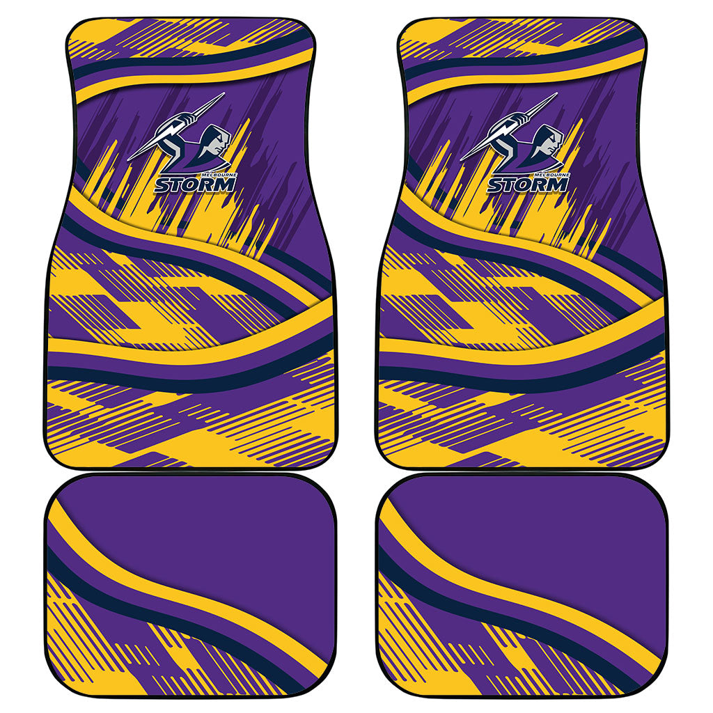 Melbourne Storm Rugby Mascot Car Mats Fierce Athlete Graphic in Sports Style