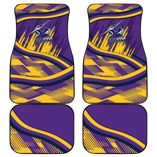 Melbourne Storm Rugby Mascot Car Mats Fierce Athlete Graphic in Sports Style