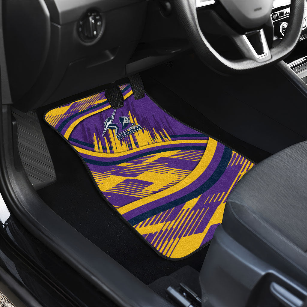Melbourne Storm Rugby Mascot Car Mats Fierce Athlete Graphic in Sports Style