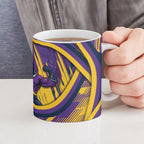 Melbourne Storm Rugby Mascot Ceramic Mug Fierce Athlete Graphic in Sports Style