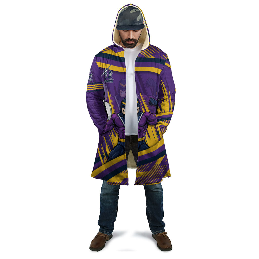 Melbourne Storm Rugby Mascot Cloak Fierce Athlete Graphic in Sports Style