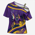 Melbourne Storm Rugby Mascot Cross Shoulder Shirt Fierce Athlete Graphic in Sports Style
