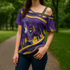 Melbourne Storm Rugby Mascot Cross Shoulder Shirt Fierce Athlete Graphic in Sports Style