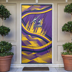 Melbourne Storm Rugby Mascot Door Cover Fierce Athlete Graphic in Sports Style